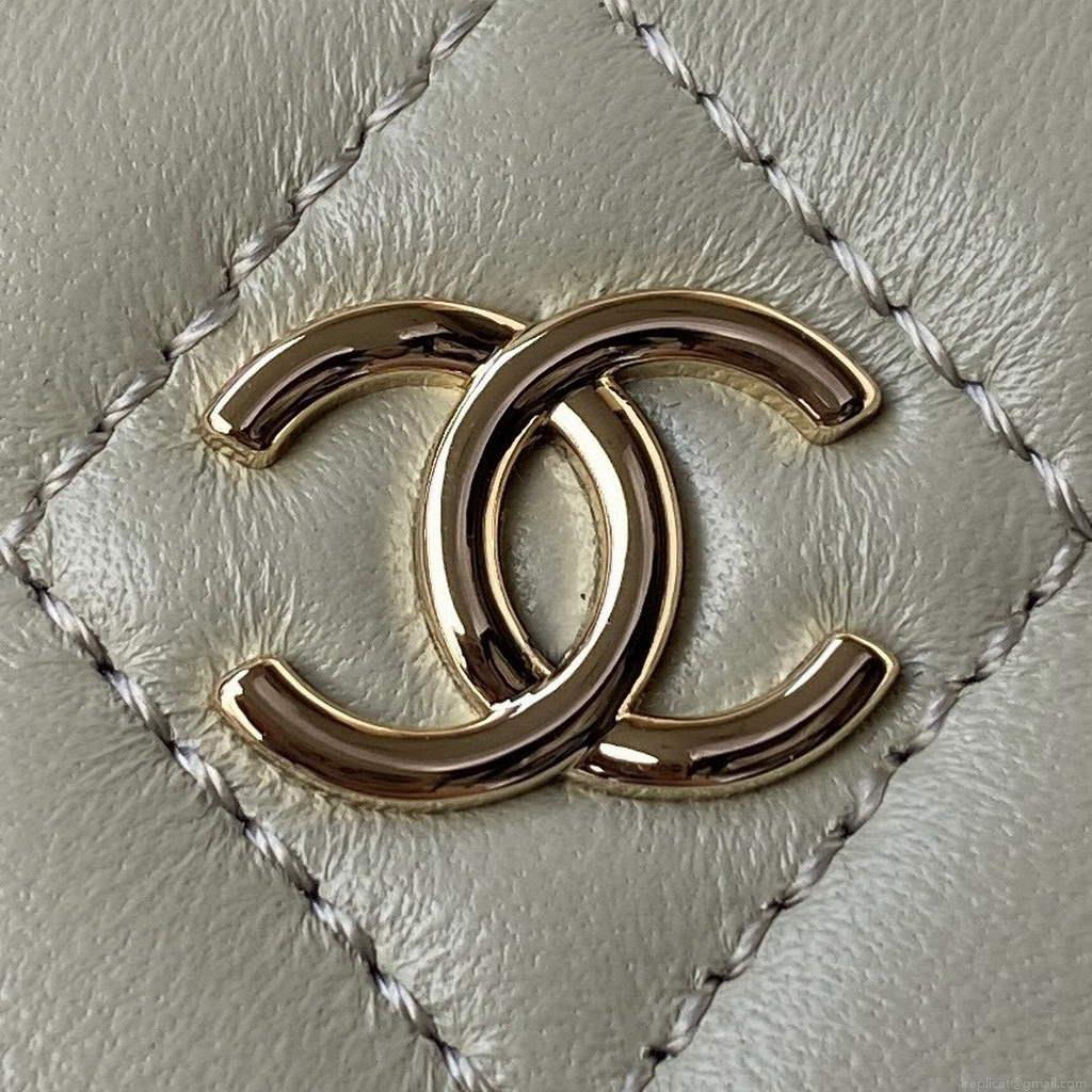 Chanel AP2581 Small Vanity with Chain lambskin Gray
