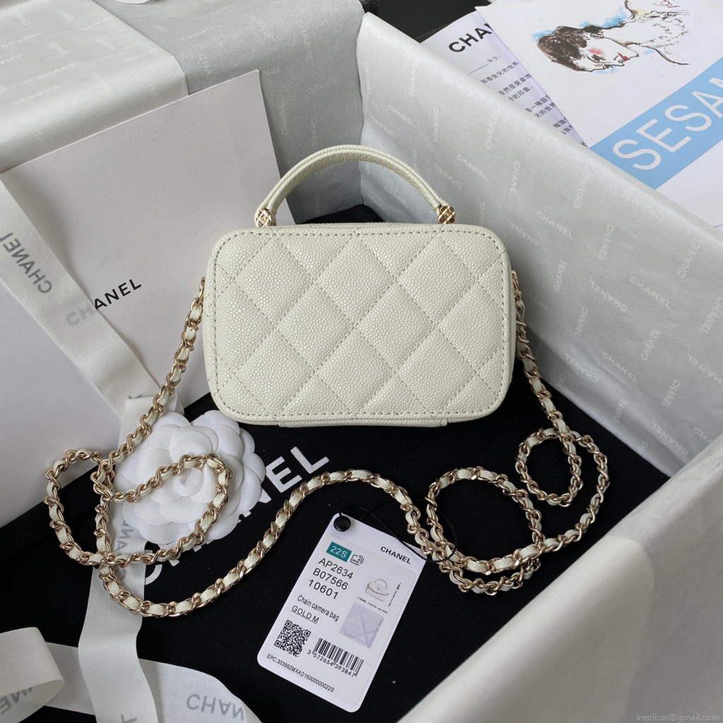 Chanel AP2634 Small Vanity with Chain Bag White