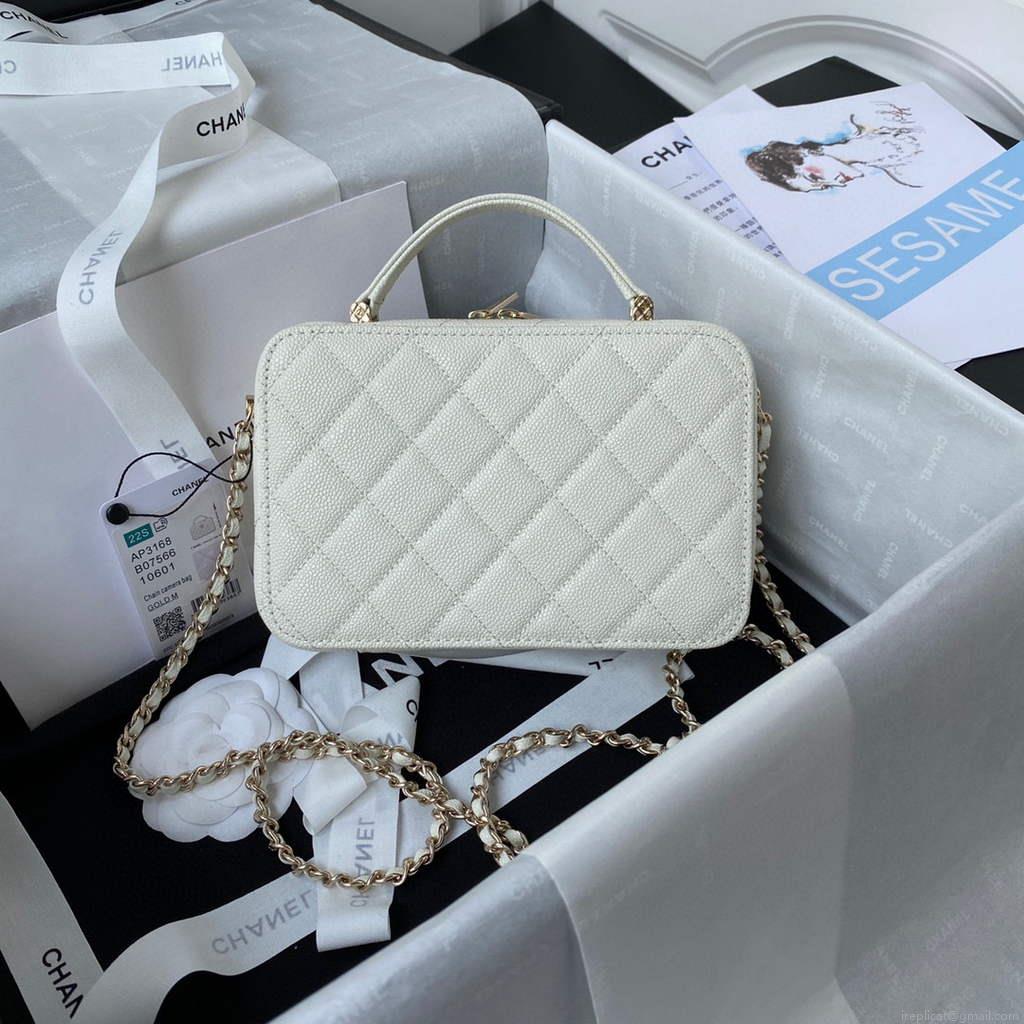 Chanel AS3168 Vanity with Chain Bag White