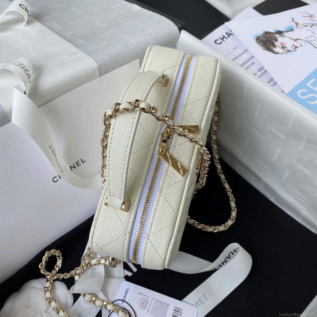 Chanel AS3168 Vanity with Chain Bag White