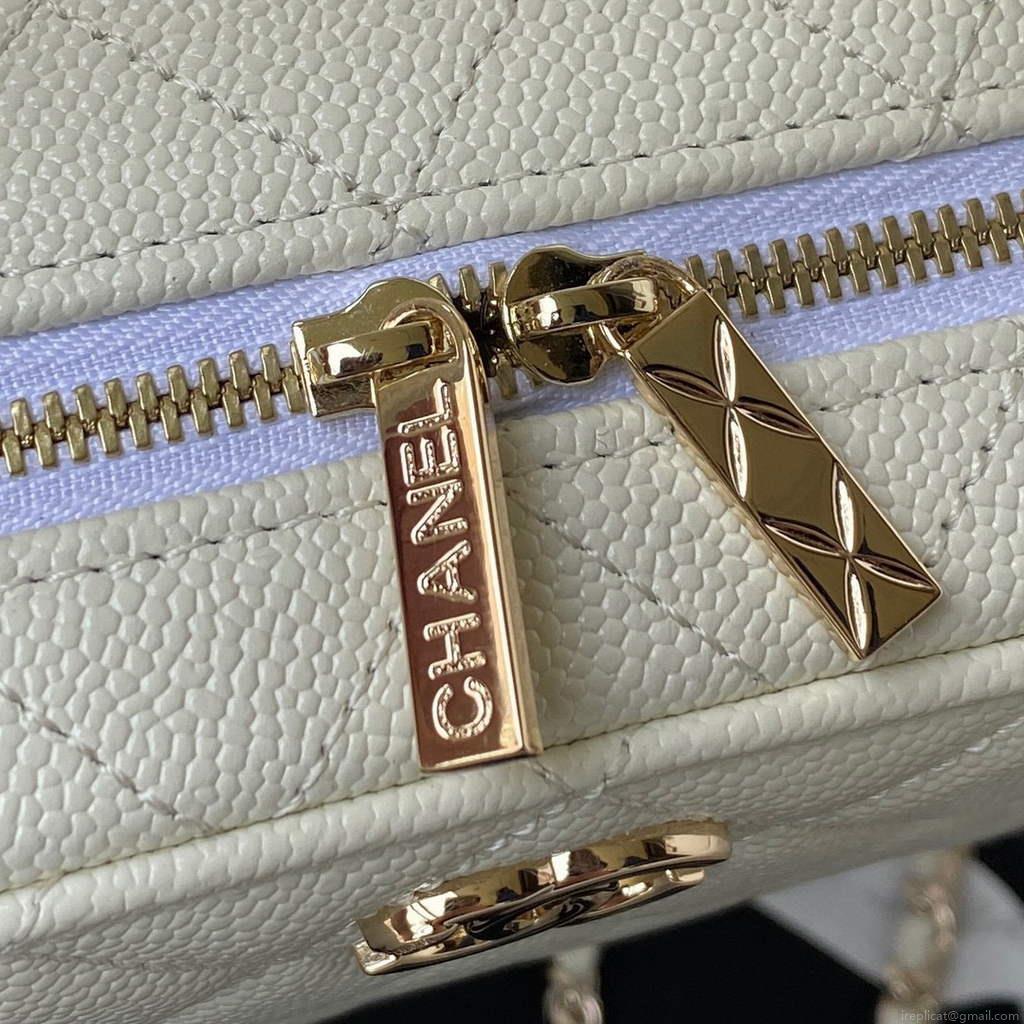 Chanel AS3168 Vanity with Chain Bag White