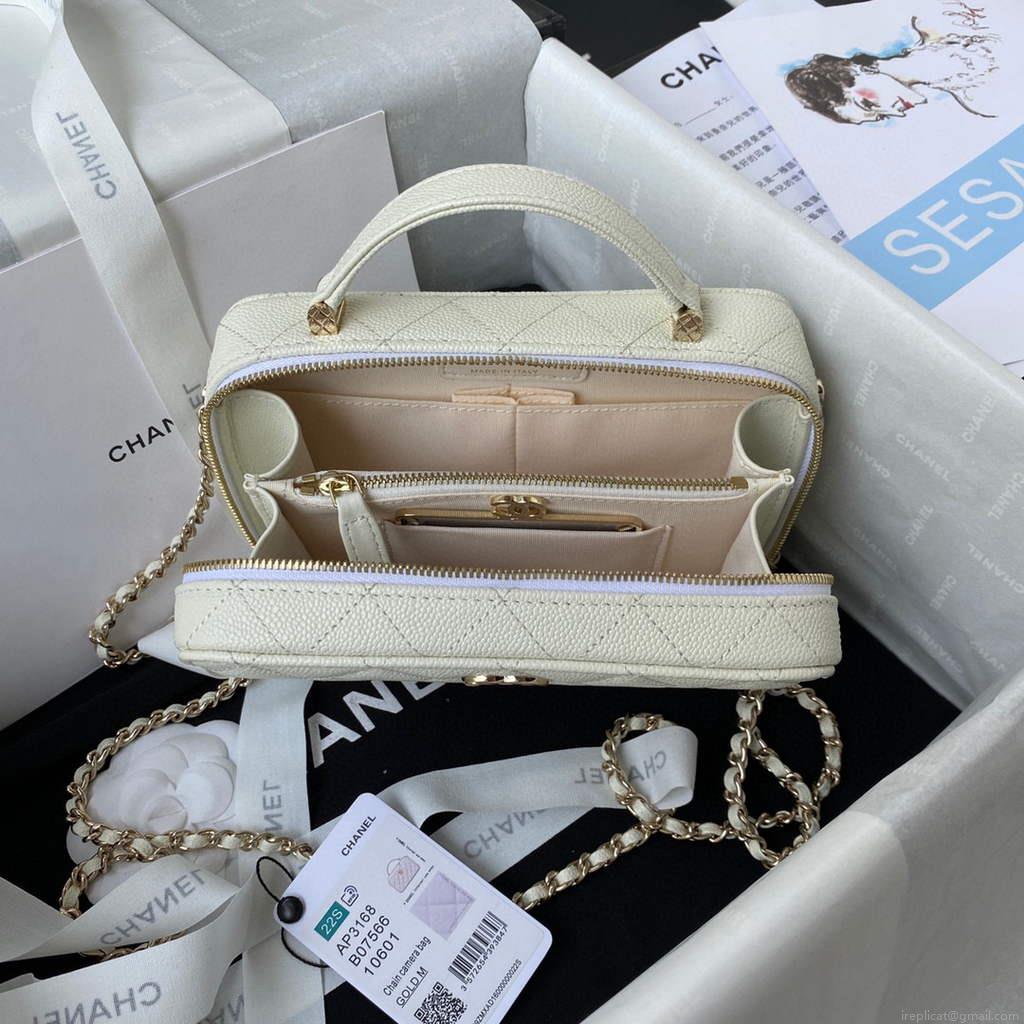 Chanel AS3168 Vanity with Chain Bag White