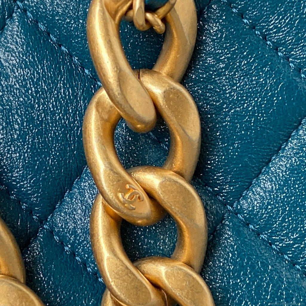 Chanel AS3111 Hobo Small Handbag Lambskin Blue