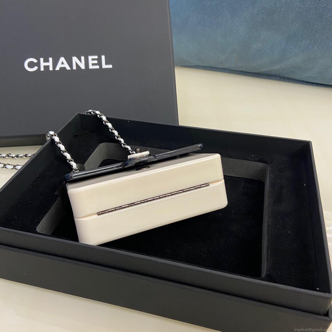 Chanel AS2534 Acrylic Mini Flap Bag White and Black