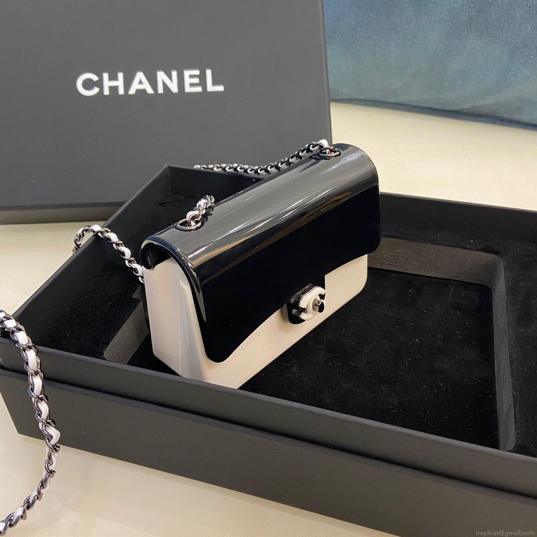 Chanel AS2534 Acrylic Mini Flap Bag White and Black