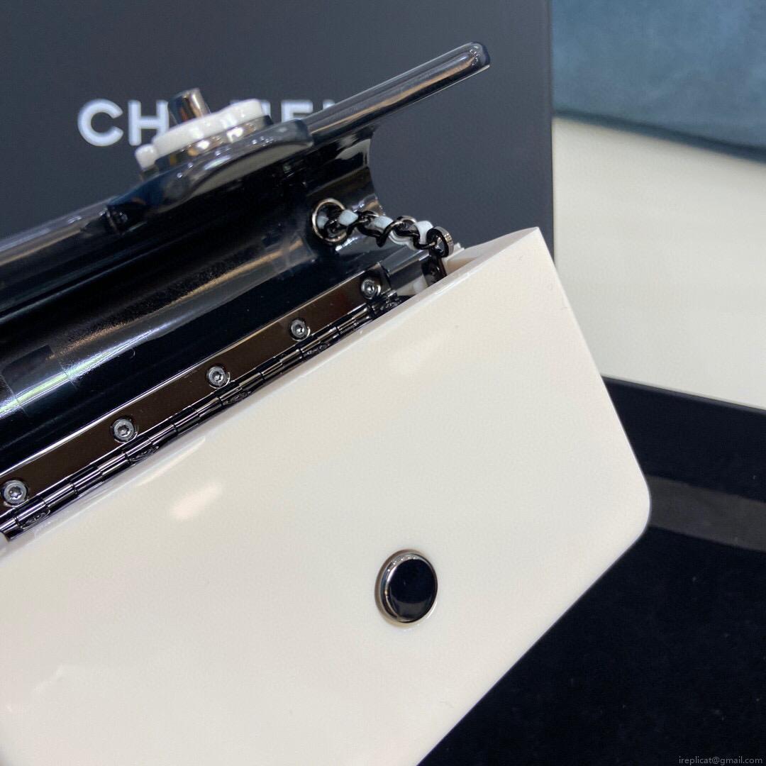 Chanel AS2534 Acrylic Mini Flap Bag White and Black