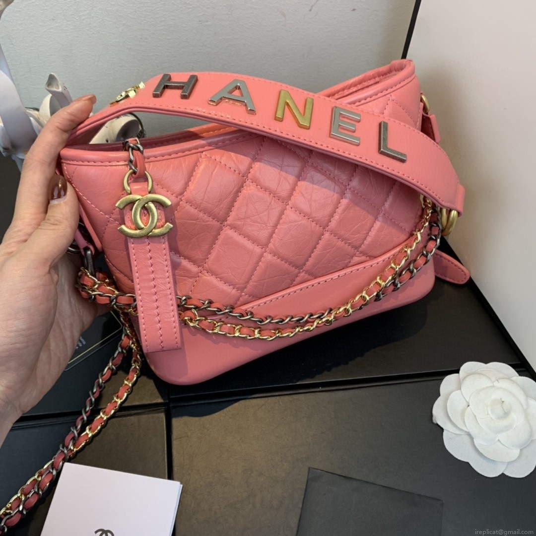Chanel AS0865 Chanel’s Gabrielle Small Hobo Bag Pink Smooth Calfskin