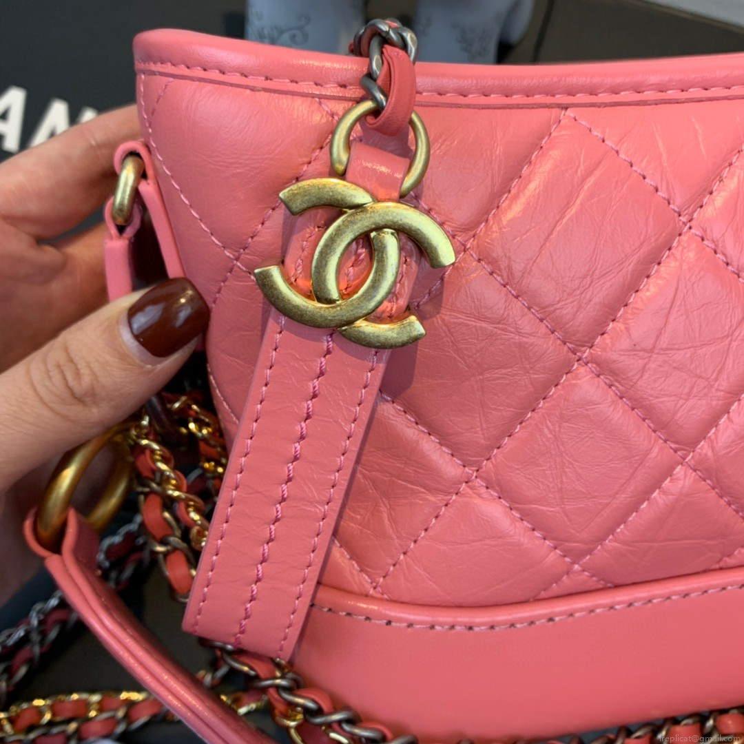 Chanel AS0865 Chanel’s Gabrielle Small Hobo Bag Pink Smooth Calfskin