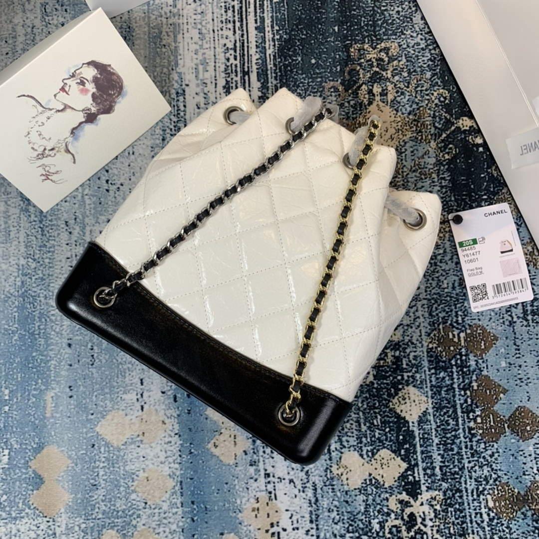 Chanel A94485 Gabrielle Backpack White and Black