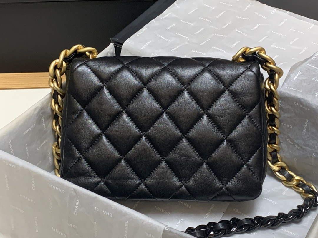 Chanel AS3206 Small Flap bag lambskin gold Black