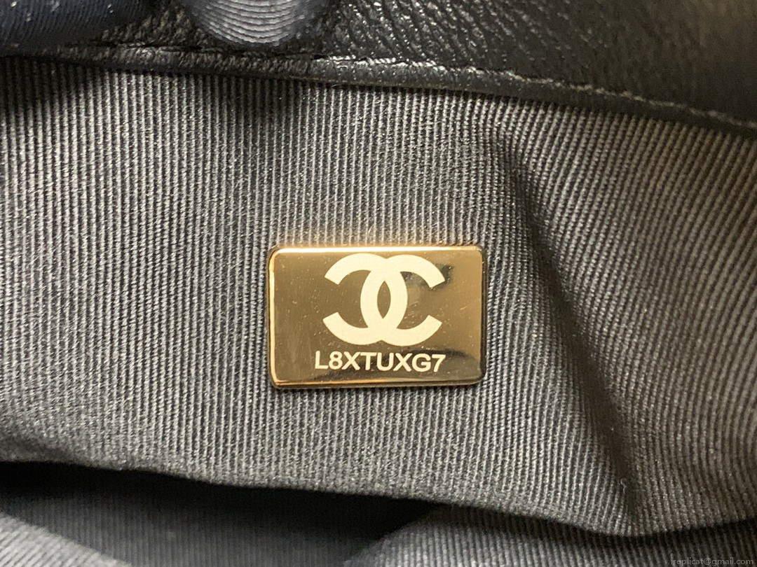 Chanel AS3206 Small Flap bag lambskin gold Black