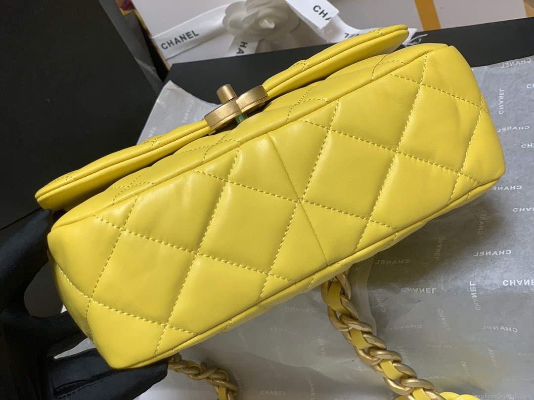 Chanel AS3206 Small Flap bag lambskin gold Yellow