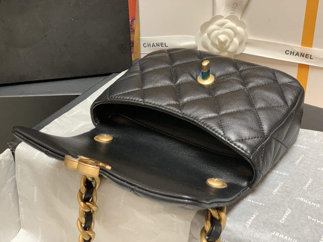 Chanel AS3205 Mini Flap bag lambskin gold Black