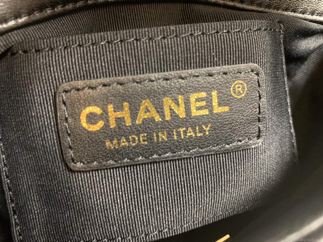 Chanel AS3205 Mini Flap bag lambskin gold Black