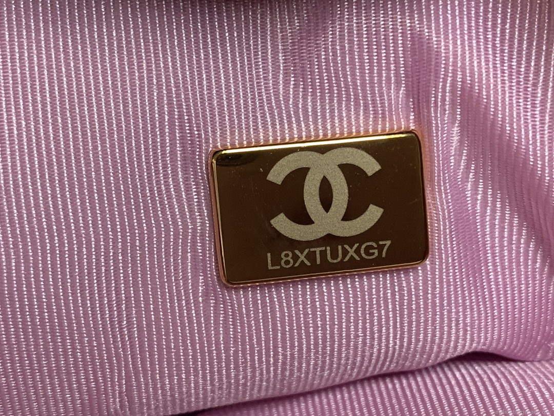 Chanel AS3205 Mini Flap bag lambskin gold Pink