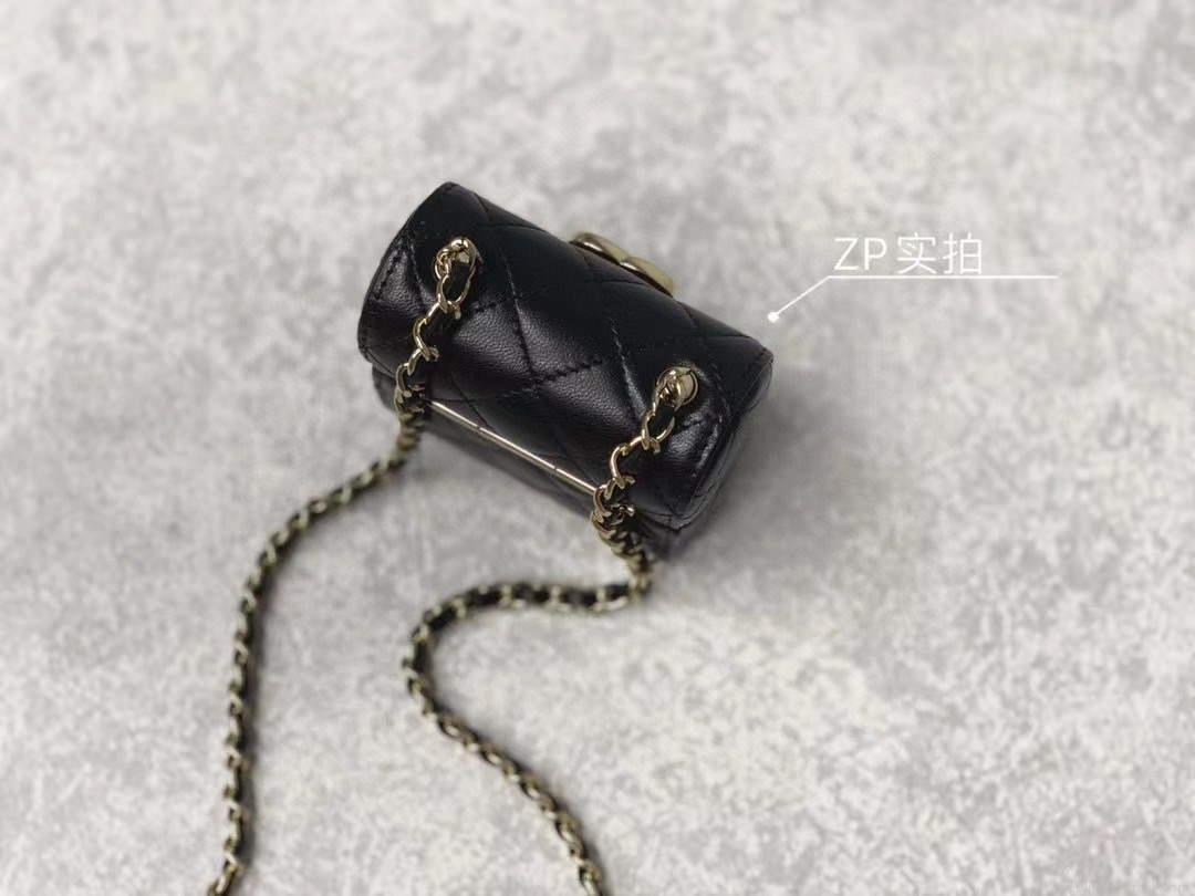 Chanel AP2655 Mini box with chain lambskin Black