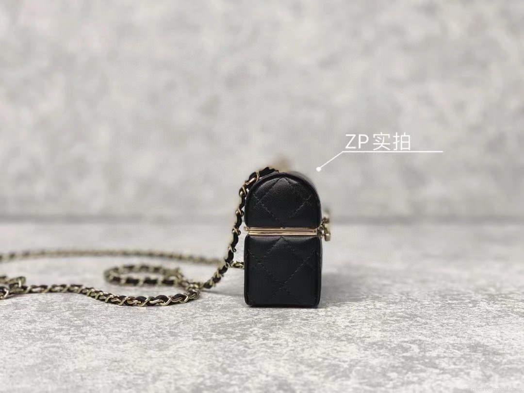 Chanel AP2655 Mini box with chain lambskin Black