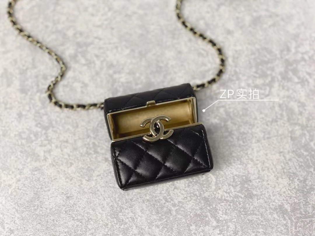 Chanel AP2655 Mini box with chain lambskin Black