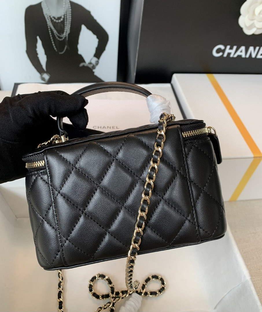 Chanel AP2550 Vanity with Chain Goatskin Black