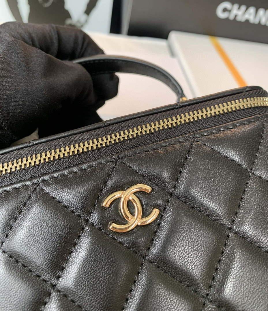 Chanel AP2550 Vanity with Chain Goatskin Black
