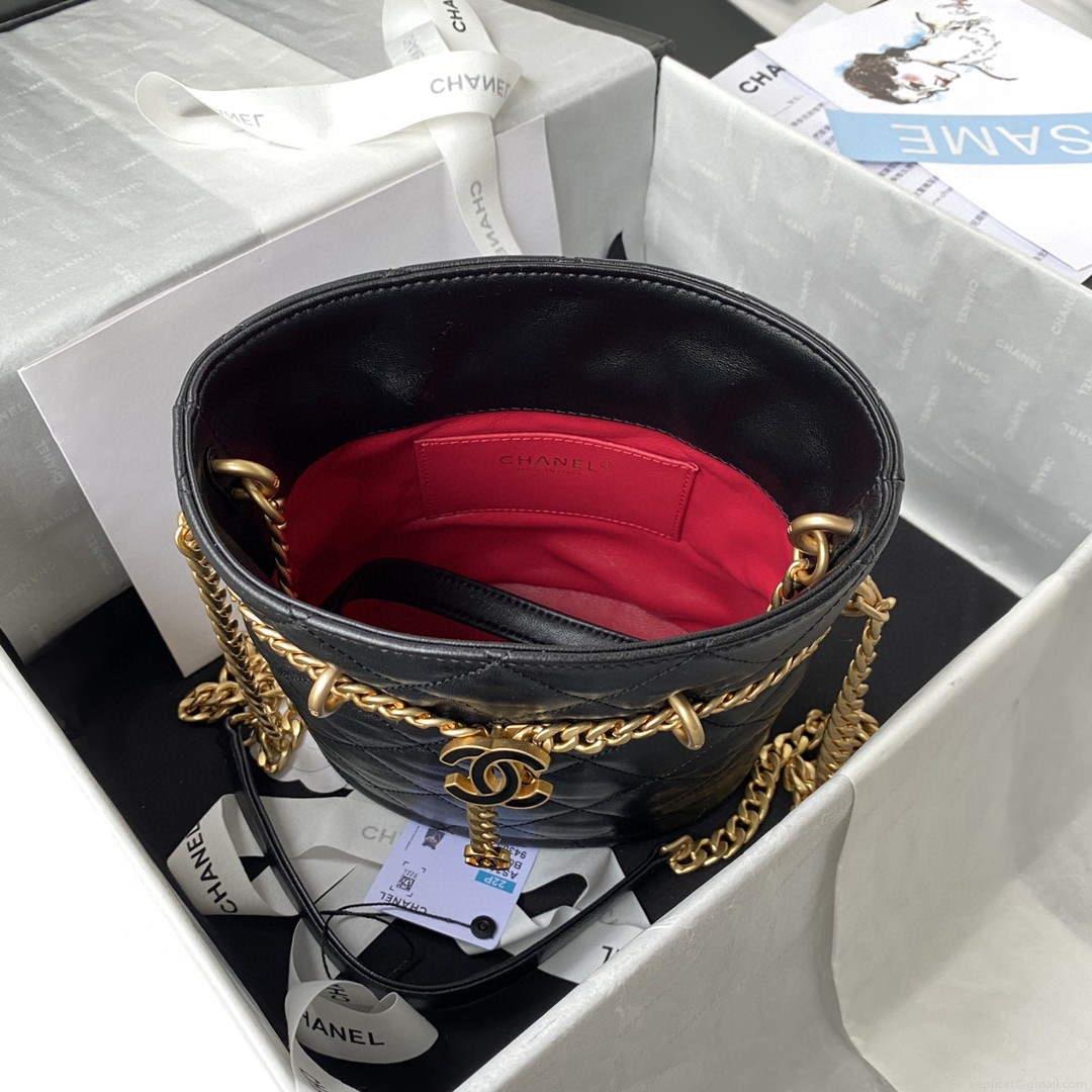 Chanel Bucket Bag Lambskin AS3116 Black