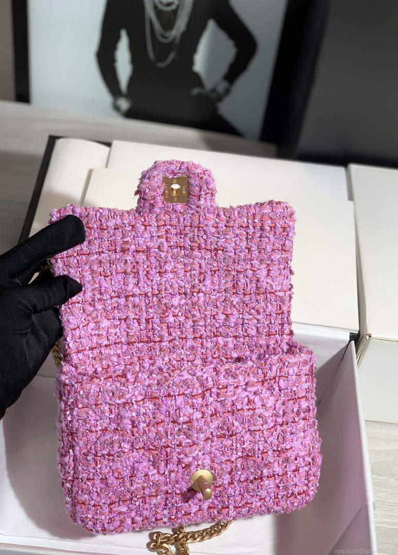 Chanel AS1116 Mini Flap bag 18cm Tweed Pink