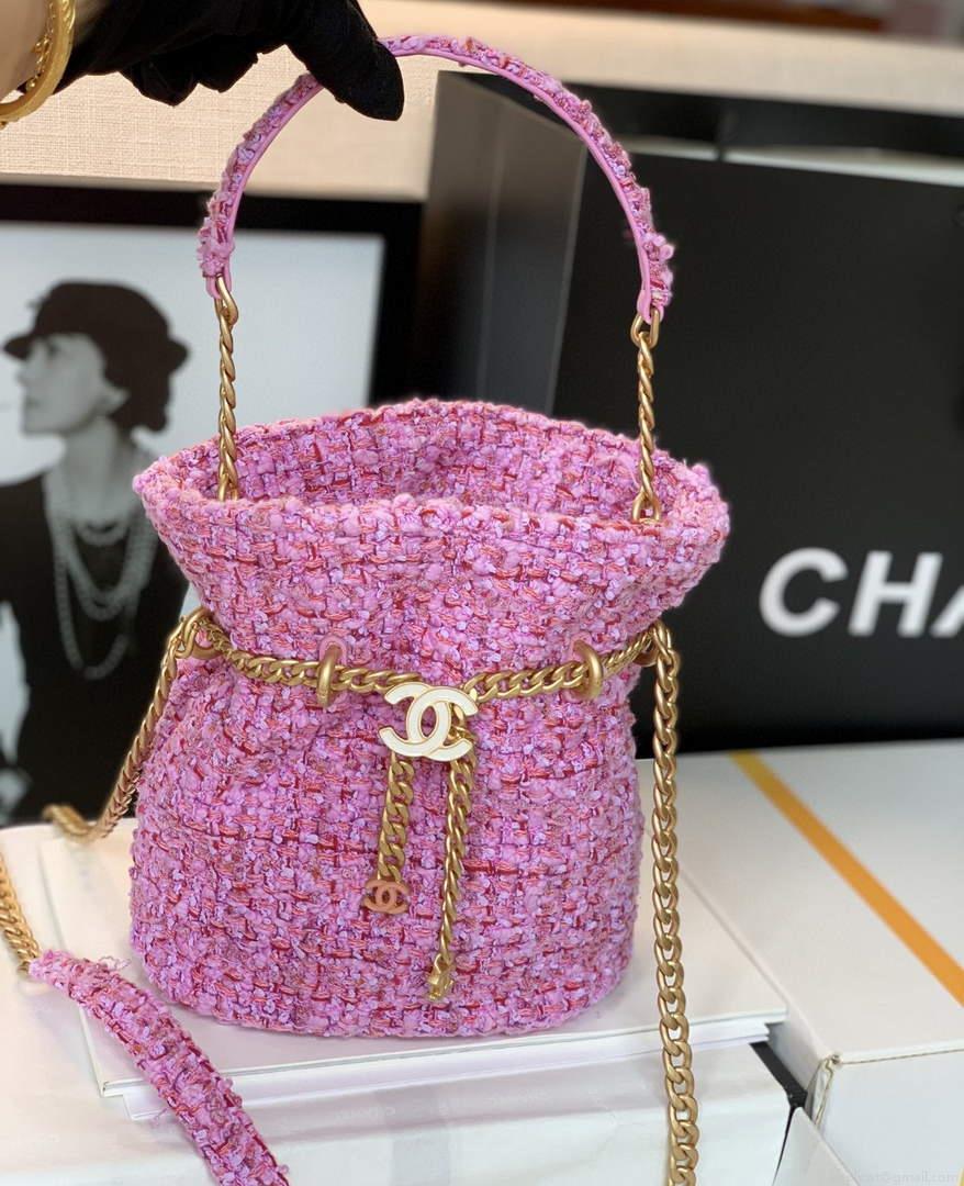 Chanel AS3117 Bucket Bag Tweed Pink