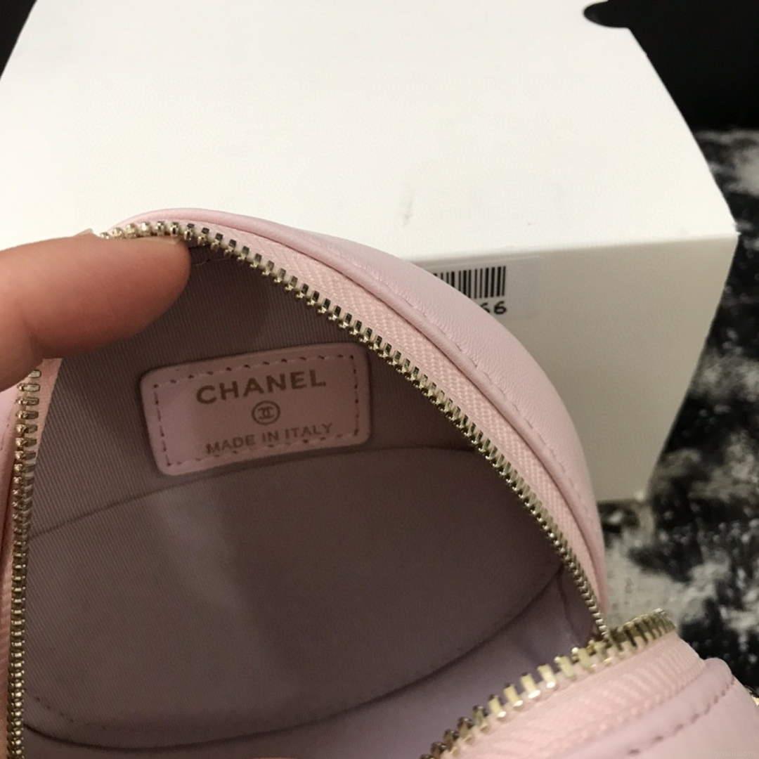 Chanel A68055 Chanel clutch with chain Round Bag Lambskin Pink
