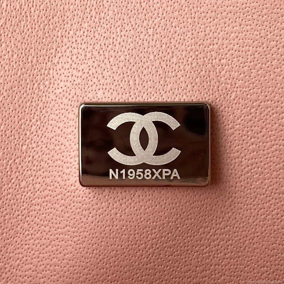 Chanel A01112 Flap Handbag Classic bag Grained shiny Calfskin Pink Silver