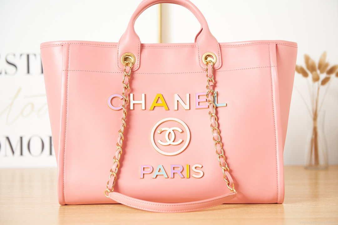 Chanel A66941 Large Shopping Bag Calfskin Coral Pink