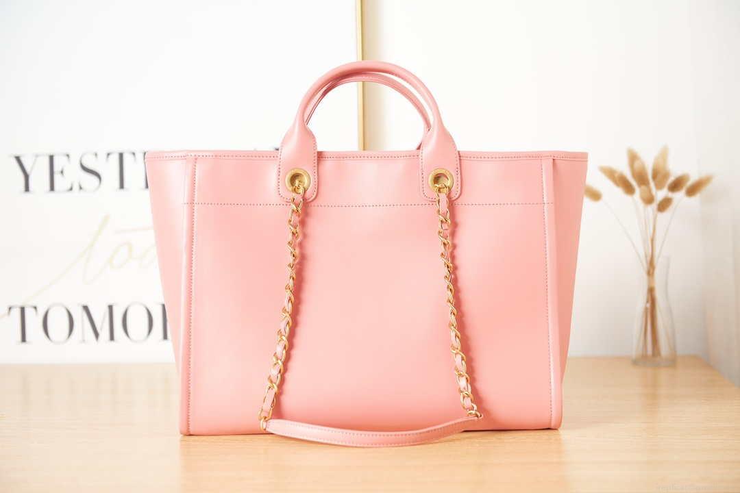 Chanel A66941 Large Shopping Bag Calfskin Coral Pink