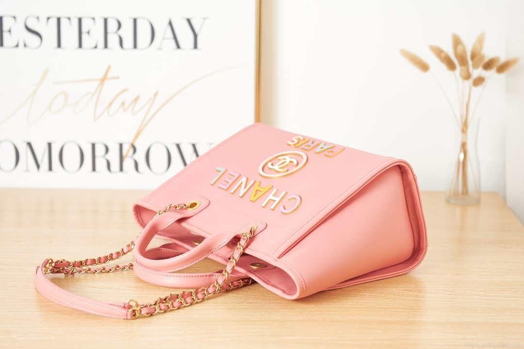 Chanel AS3257 Small Shopping Bag Calfskin Core Pink