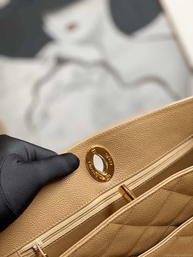 Chanel Vintage A98 Large Shopping Bag Calfskin Tan