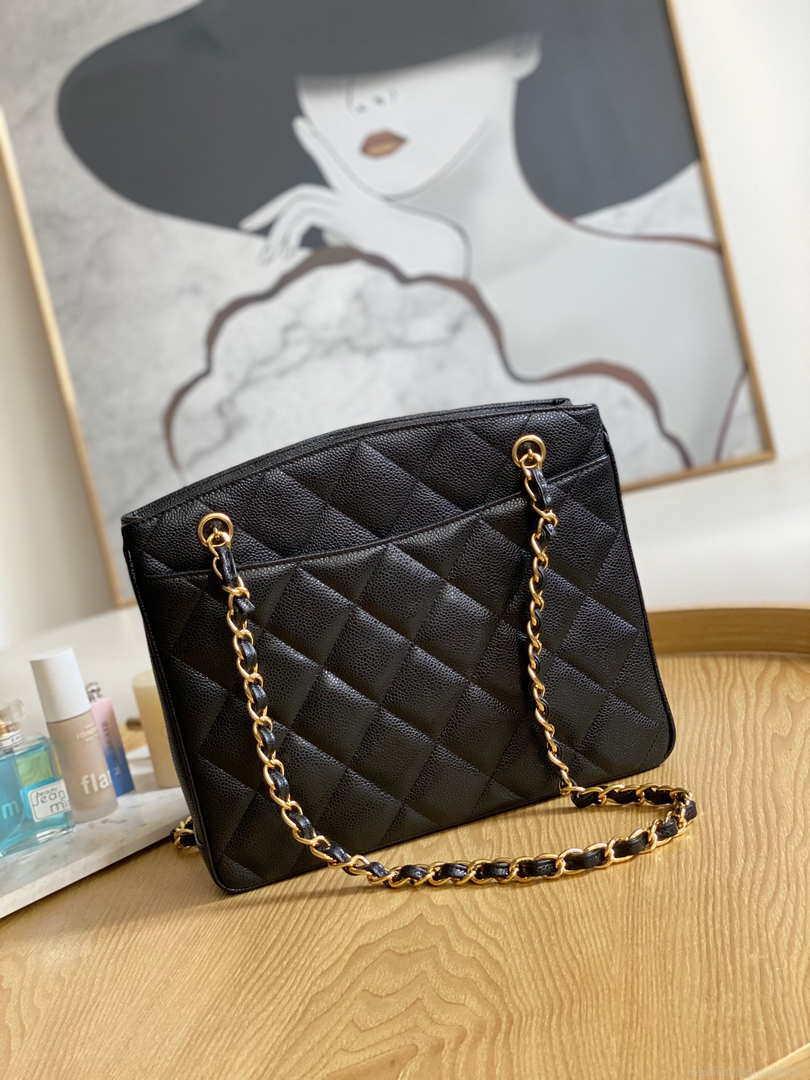 Chanel Vintage A97 Medium Shopping Bag Calfskin Black