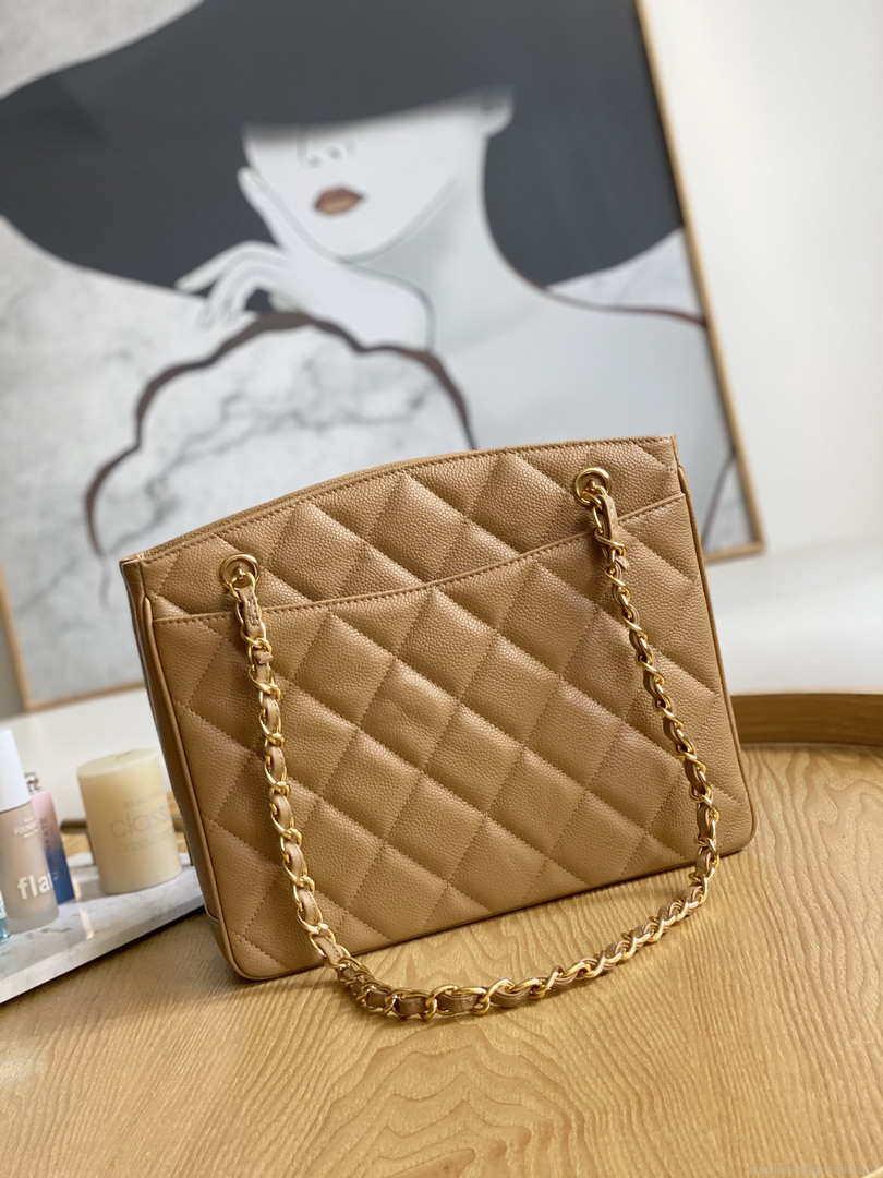 Chanel Vintage A97 Medium Shopping Bag Calfskin Tan