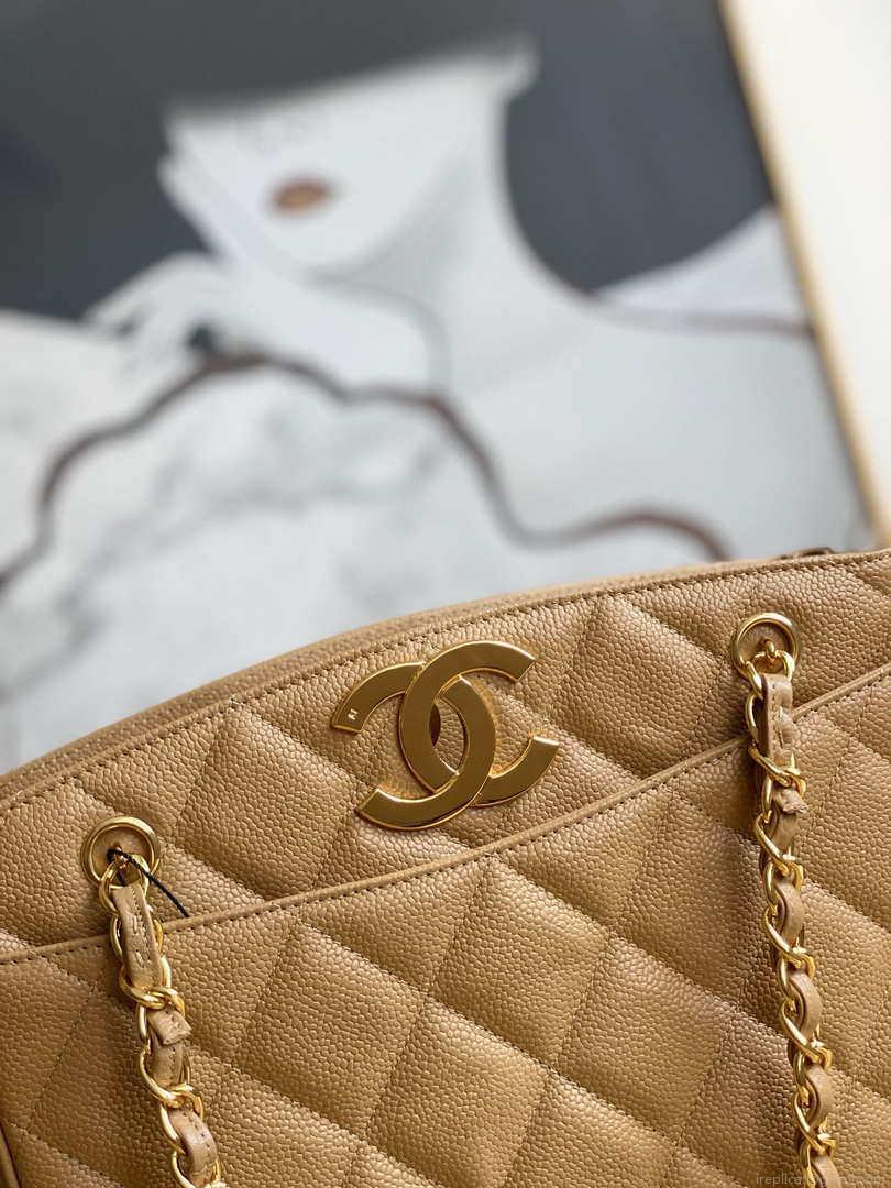 Chanel Vintage A97 Medium Shopping Bag Calfskin Tan