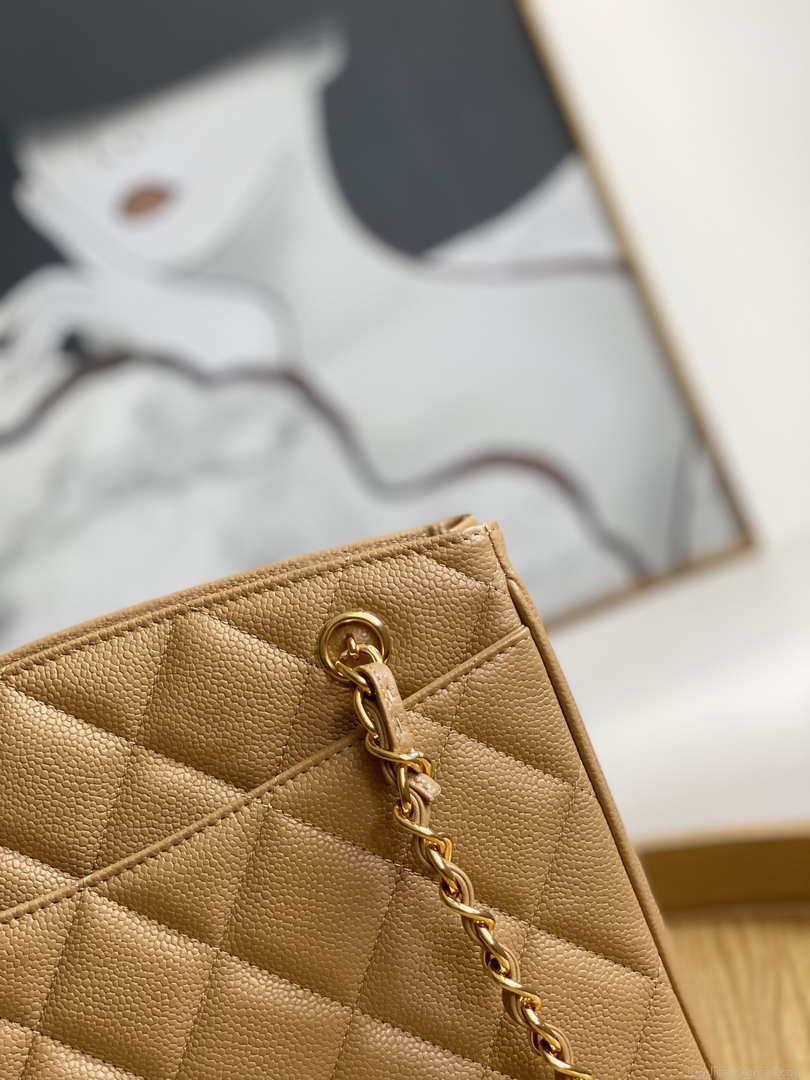 Chanel Vintage A97 Medium Shopping Bag Calfskin Tan