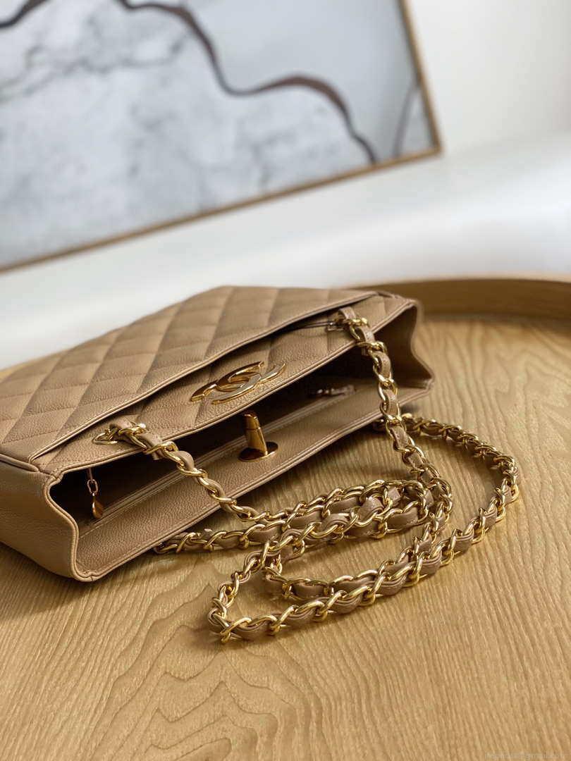 Chanel Vintage A97 Medium Shopping Bag Calfskin Tan