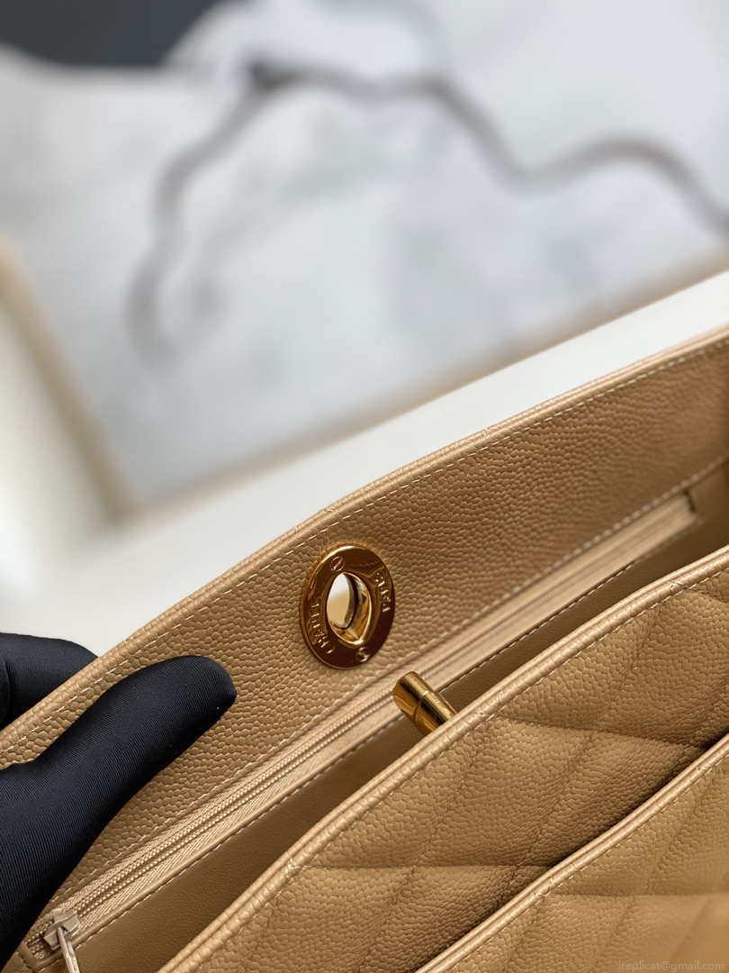 Chanel Vintage A97 Medium Shopping Bag Calfskin Tan