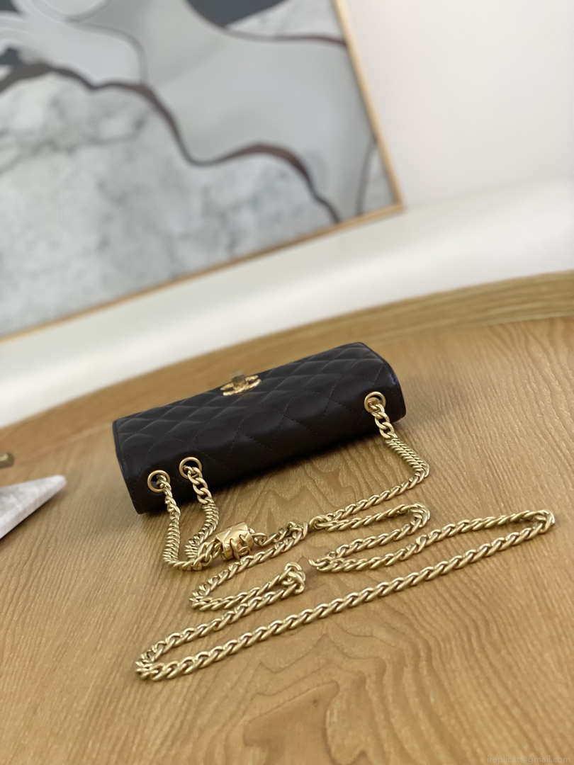 Chanel AP3043 WALLET ON CHAIN Lambskin & Gold-Tone Metal Green