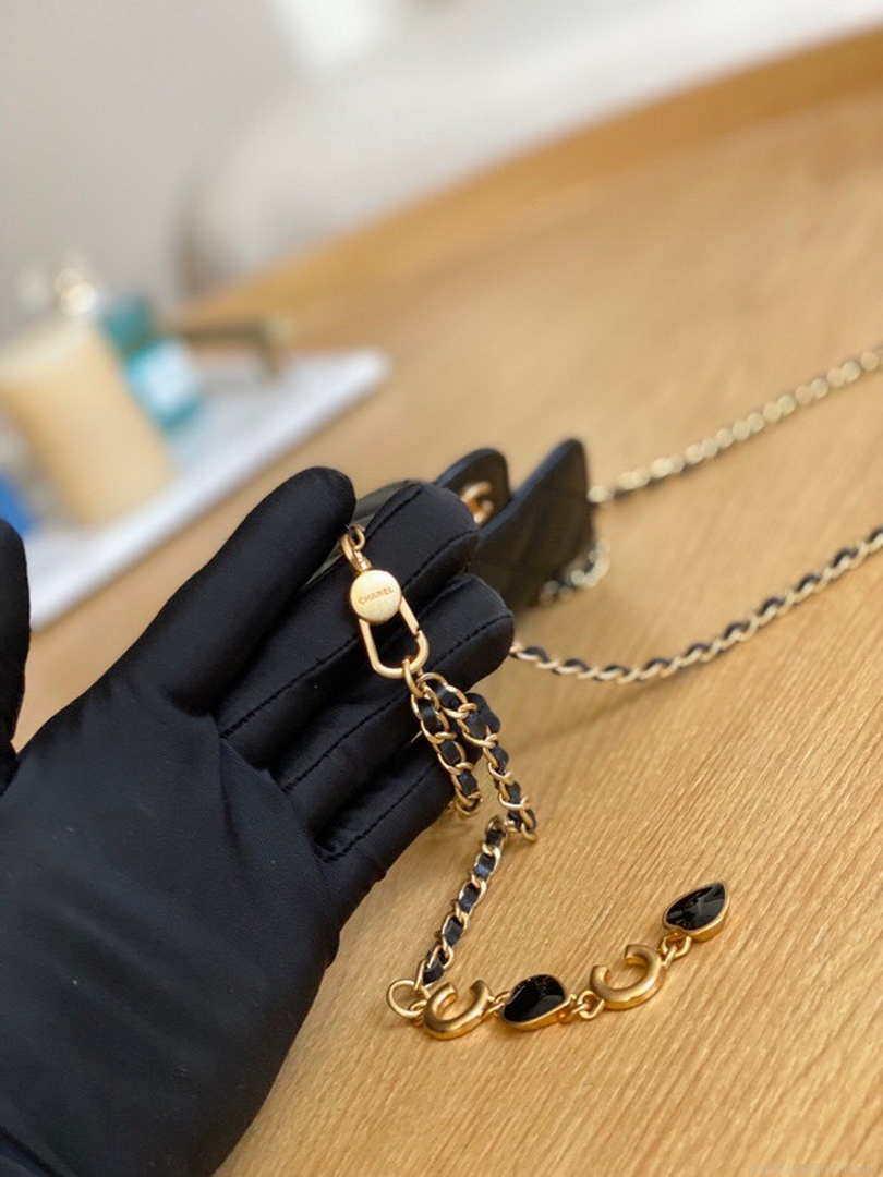 Chanel AP3037 BELT Bag Lambskin Enamel & Gold-Tone Metal Black