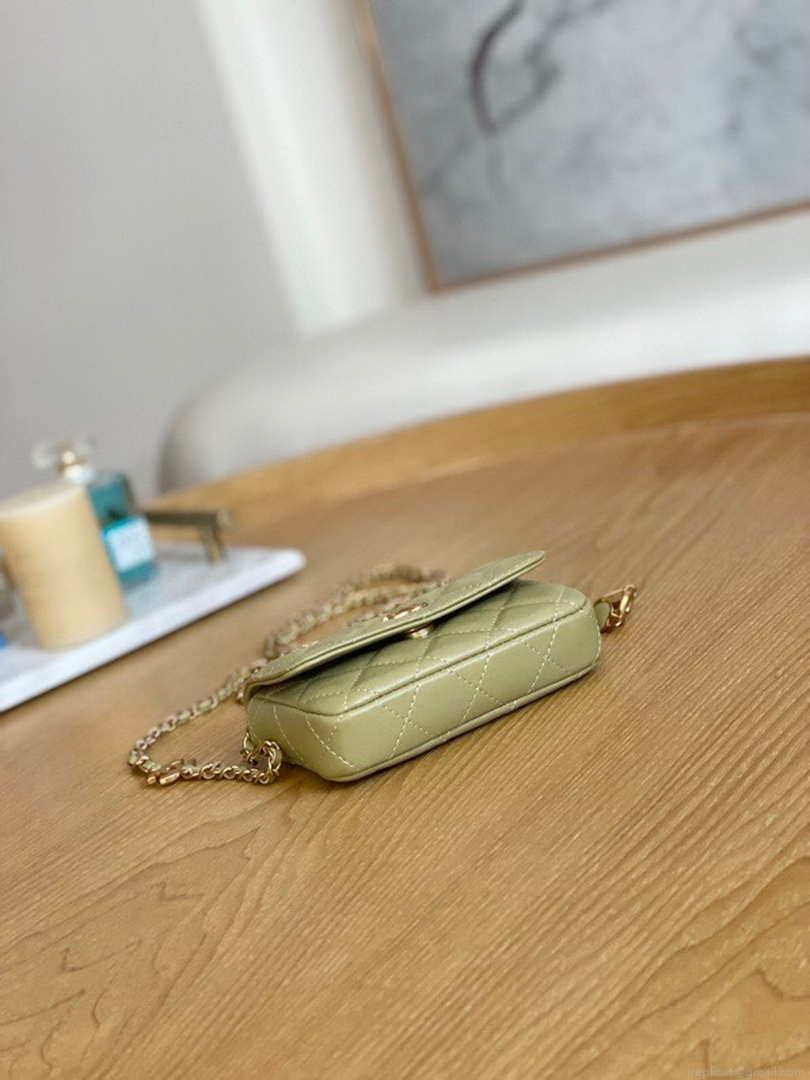 Chanel AP3036 Clutch With Chain lambskin Green