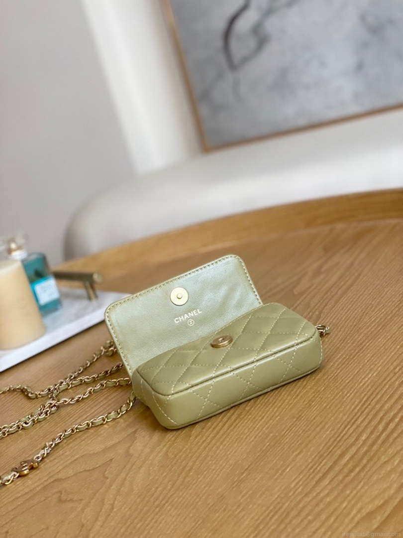 Chanel AP3036 Clutch With Chain lambskin Green