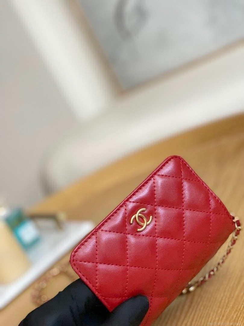 Chanel AP3036 Clutch With Chain lambskin Red