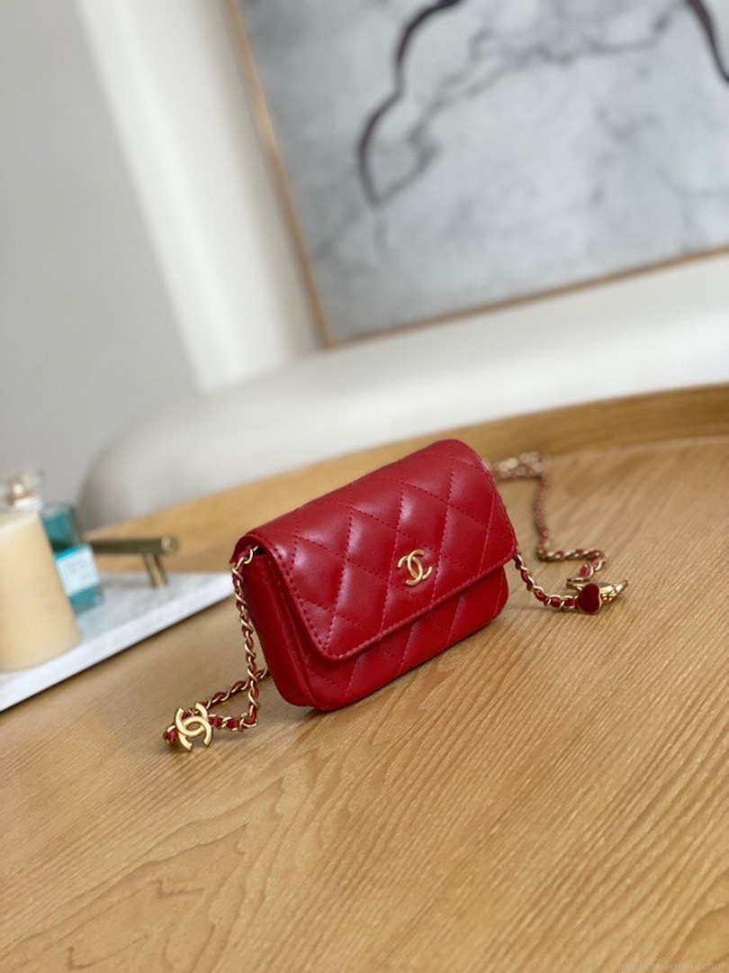 Chanel AP3036 Clutch With Chain lambskin Red