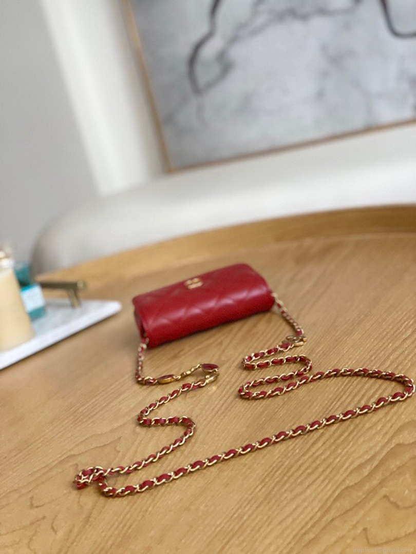 Chanel AP3036 Clutch With Chain lambskin Red