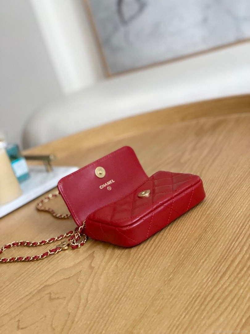 Chanel AP3036 Clutch With Chain lambskin Red