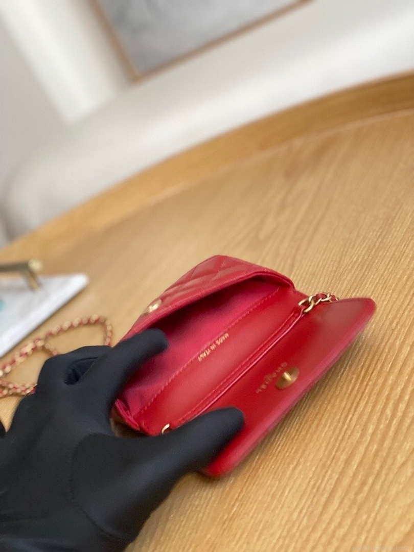 Chanel AP3036 Clutch With Chain lambskin Red