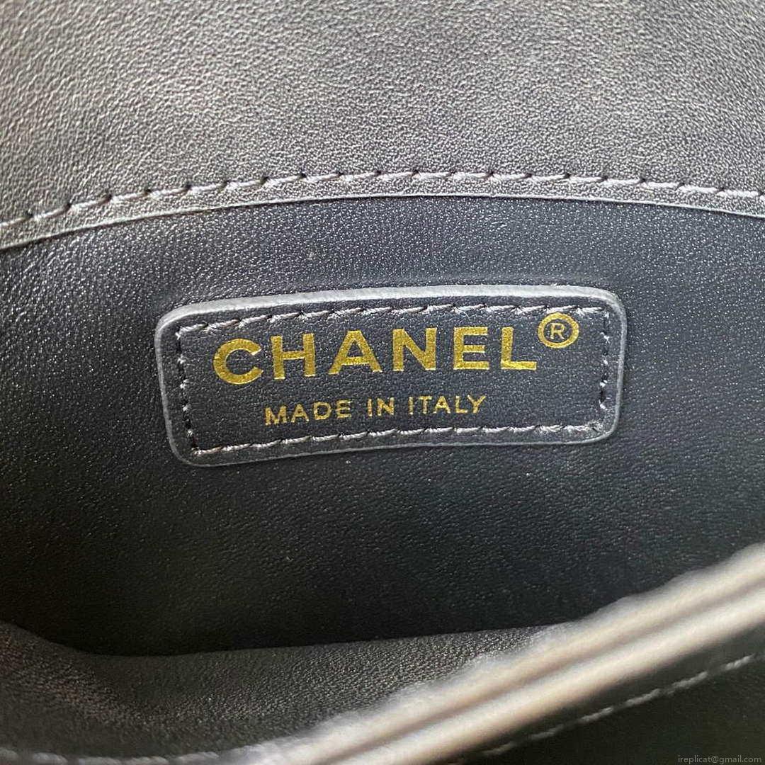 Chanel Small Flap Bag With top Handle Calfskin CC AS2680 Black