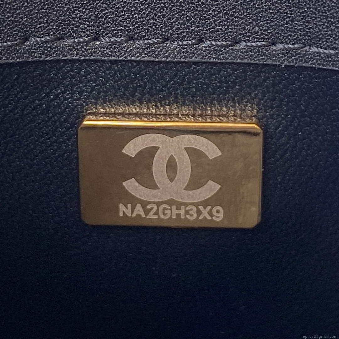 Chanel Small Flap Bag With top Handle Calfskin CC AS2680 Black